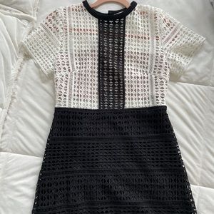 Black and white mini dress
